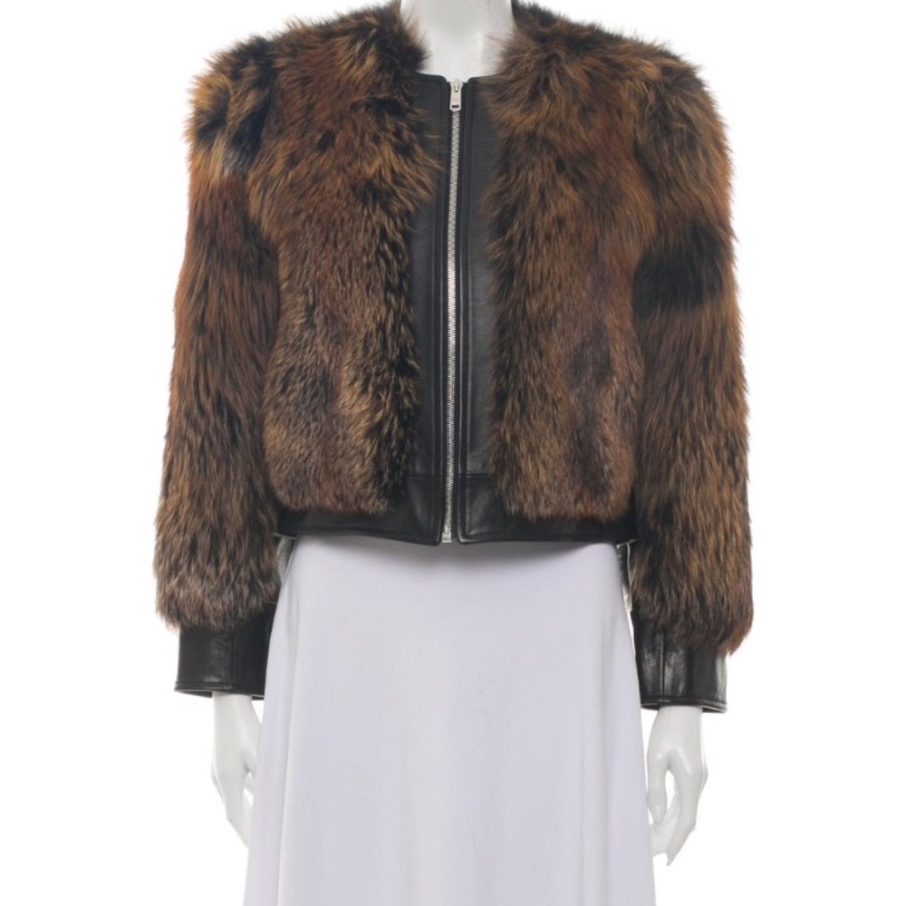 Prada fox fur and leather jacket